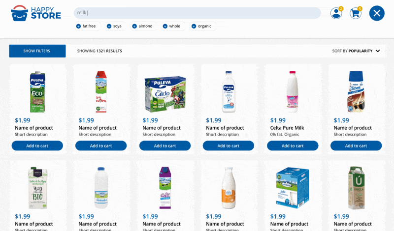 From a strong (add to cart) decision from the user, the site may provide better or healthier options for the user as they may have slipped unnoticed from a large offering.